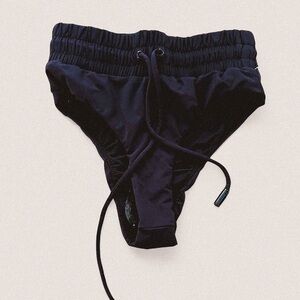 good American black high waisted drawstring framer bikini briefs bottoms sz XS
